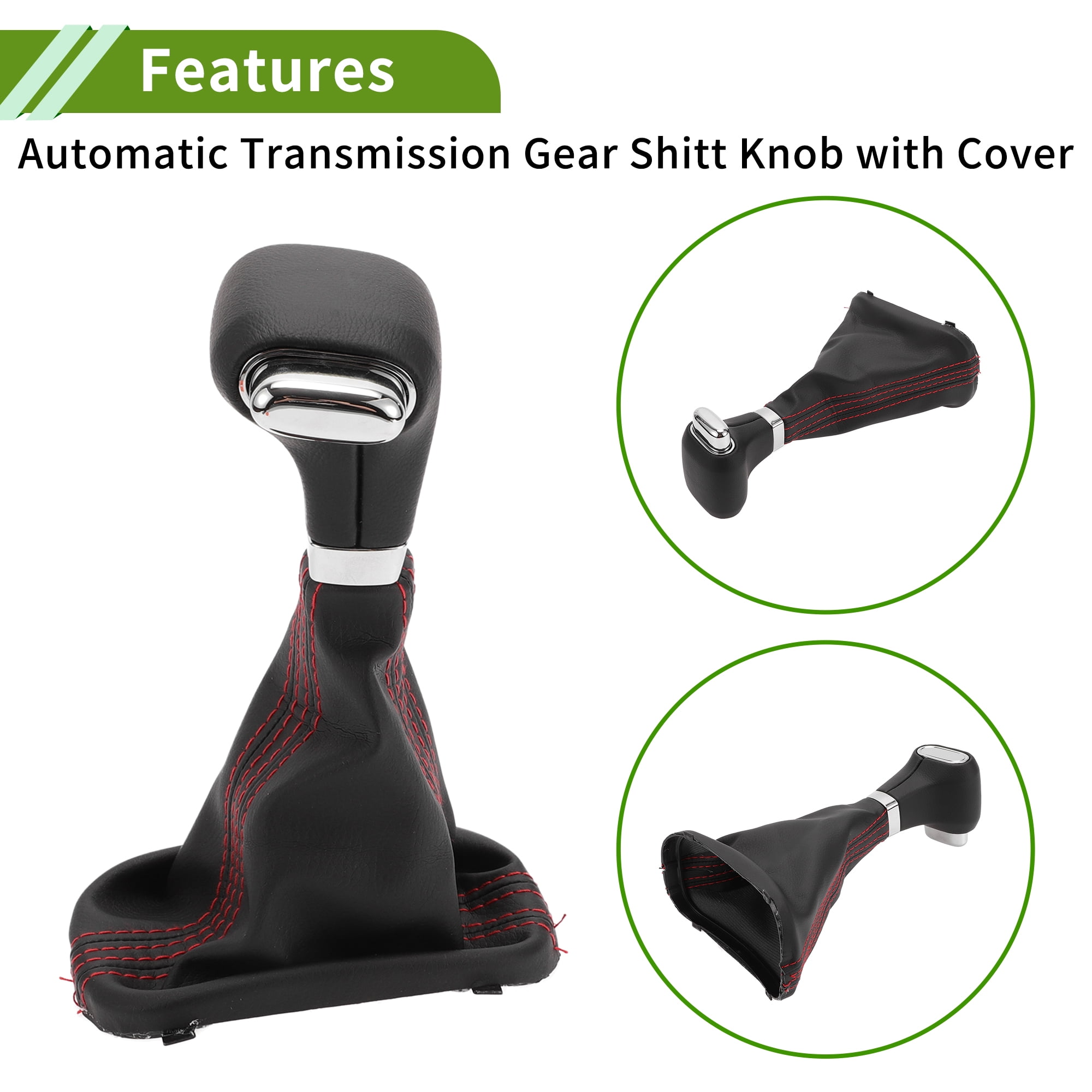 Unique Bargains Gear Shifter Knob with Cover Automatic Stick Shifter Knob for VW Sagitar 2006-2011 Plastic Faux Leather