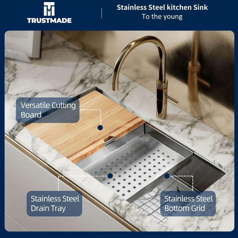 Heavy Stainless Steel Sloped Drainboard For Kitchen Sinks