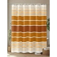 thumbnail image 4 of Fsddascl Burnt Orange Ombre Stripe Shower Curtain Set - Extra Long 72" x 96" Bathtub Curtain with 12 Hooks, Farmhouse Striped Gradient Waterproof Fabric Stall Shower Curtains for Bathroom/Bathtub, 4 of 6