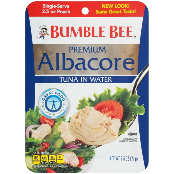 Bumble Bee Premium Albacore Tuna Fish in Water, 2.5 Ounce Tuna Pouch