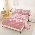 thumbnail image 2 of Erosebridal Teens Vintage Floral Bow Bed Sheets 4pcs,Girls Ombre Polka Dots King Sheets,Microfiber Bedroom Decor, 2 of 5