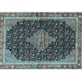 thumbnail image 1 of Ahgly Company Indoor Rectangle Medallion Light Blue Traditional Area Rugs, 2' x 4', 1 of 4