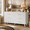 White-6, variant on Aiho Modern 6-Drawer Dresser, Wooden Chest with Cut-Out Handles, Wide Double Black Drawers for Bedroom, Living Room, Entryway