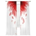 thumbnail image 2 of Red Translucent Floral Sheer Curtains 96 Inches Long 2 Panels Gradient Art Watercolor Decor Light Filtering Semi Sheer Window Curtains Drapes for Bedroom Living Room 52"x96", 2 of 7
