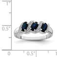 thumbnail image 2 of 925 Sterling Silver Sapphire Diamond Ring Gemstone, 2 of 6