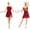 Red, variant on Miutii Women Contemporary Dance Costume Lyrical Dance Costume Illusion V-Neck Chiffon Flowy High-Low White XXL