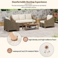 thumbnail image 3 of 4 Piece Patio Furniture Set, Outdoor Patio Conversation Set, All-Weather PE Rattan Wicker Sectional Patio Sofa Set with Tempered Glass Coffee Table for Family Gatherings, 3 of 8