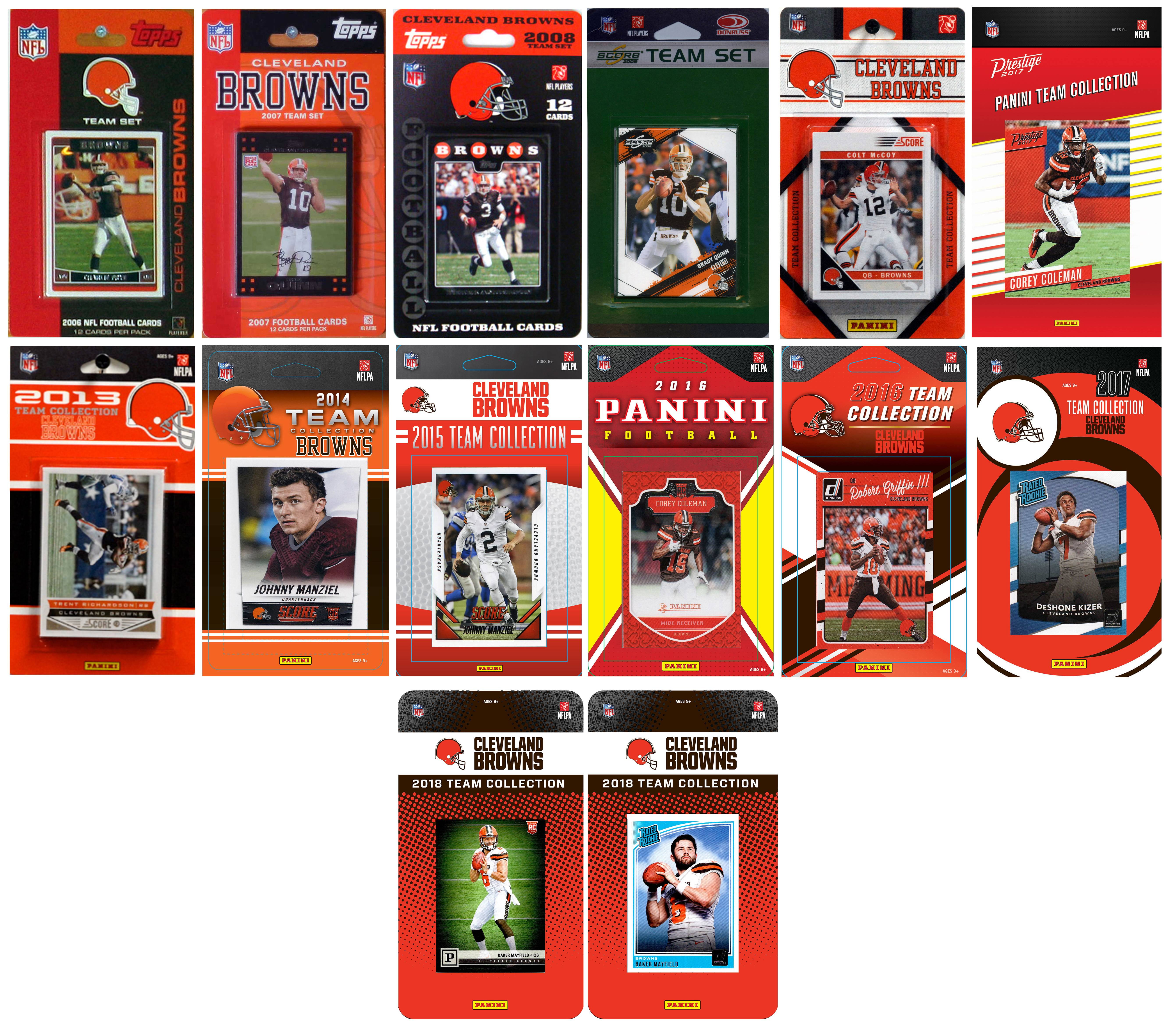 NFL Cleveland Browns 14 Different Licensed Trading Card Team Sets