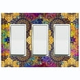 thumbnail image 1 of Metal Light Switch Plate Cover Mandala Yellow Flower Tile Pattern MDL097, 1 of 13