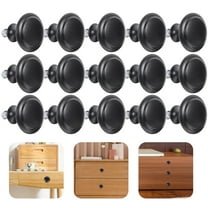 PTOOTP 25Pcs Round Black Cabinet Handle Knobs for Furniture, Kitchen, Drawer, Door, Simple and Design
