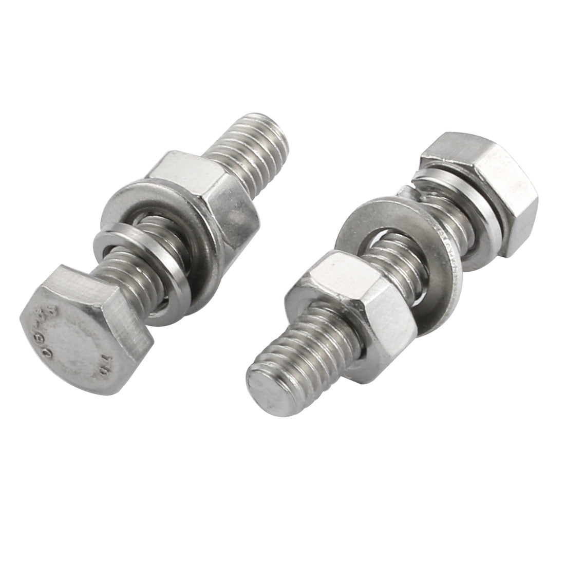 M6x30mm 316 Stainless Steel Hex Bolt w Washer Nuts Assortment Kit 10pcs