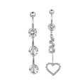 thumbnail image 4 of Bijoux de Perçage de Corps Strass 6 Pcs Bague Nombril en Acier Inoxydable, 4 of 10