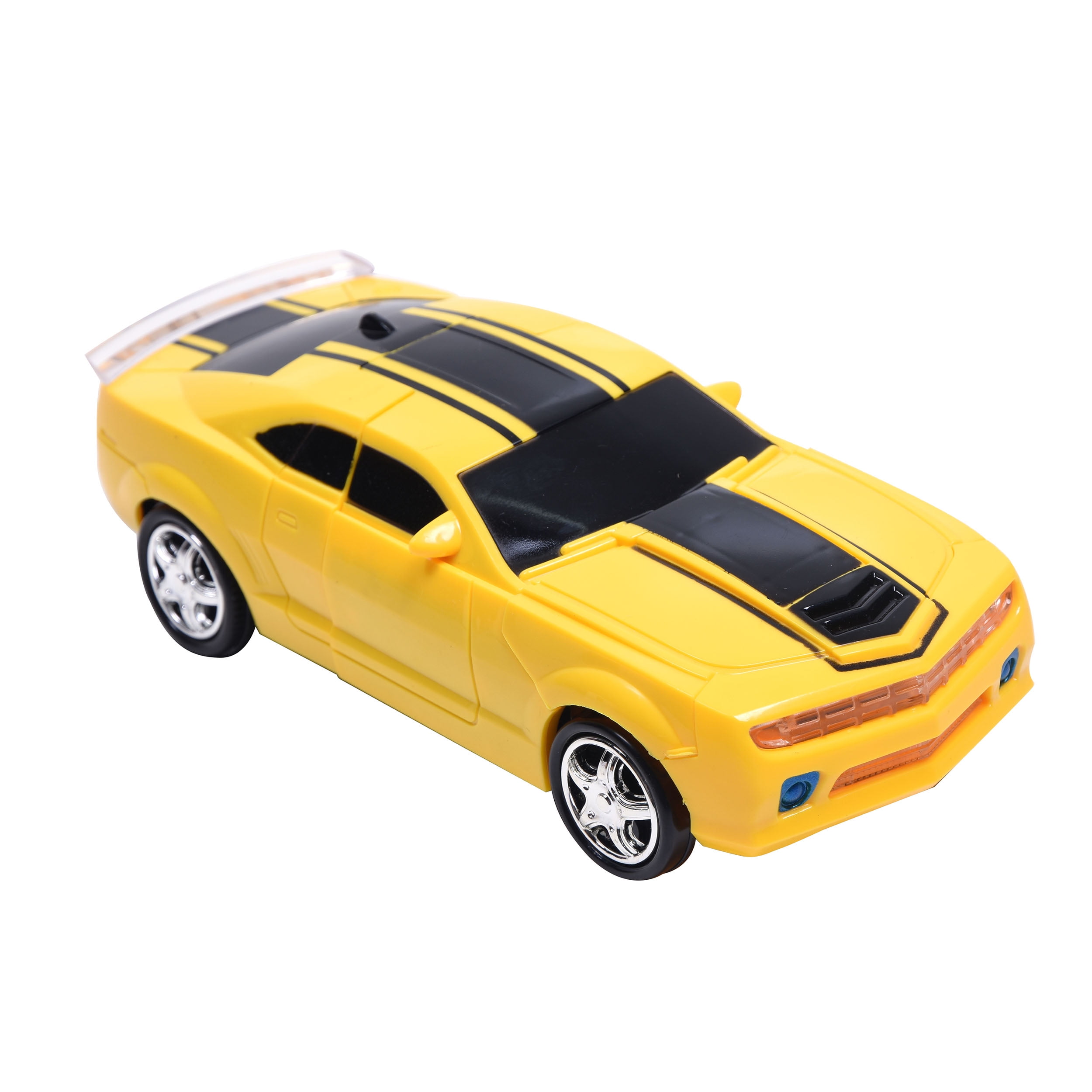 USToyOutlet Autobots Transforming Car - Yellow Bumble Bee Realistic Engine Sounds & Flashing Lights - Yellow