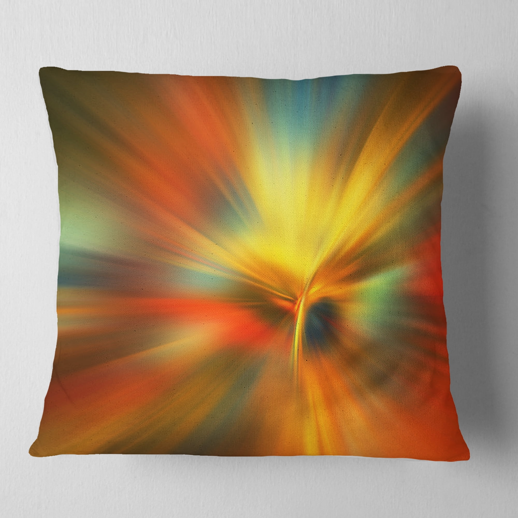 Designart Yellow Focus Color - Abstract Throw Pillow - 18x18