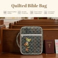 thumbnail image 4 of FOR U DESIGNS Frog Floral Print Bible Cover Case Quilted Bible Carrier Tote Bag Lightweight Protective Church Organizer Holder Bag Christian Bible Accessories Gifts, 4 of 7