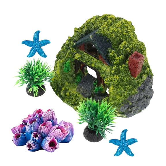 Nicehomfit 1Set Assorted Color Aquarium Fish Tank Decoration House for Shrimp and Small Reptiles