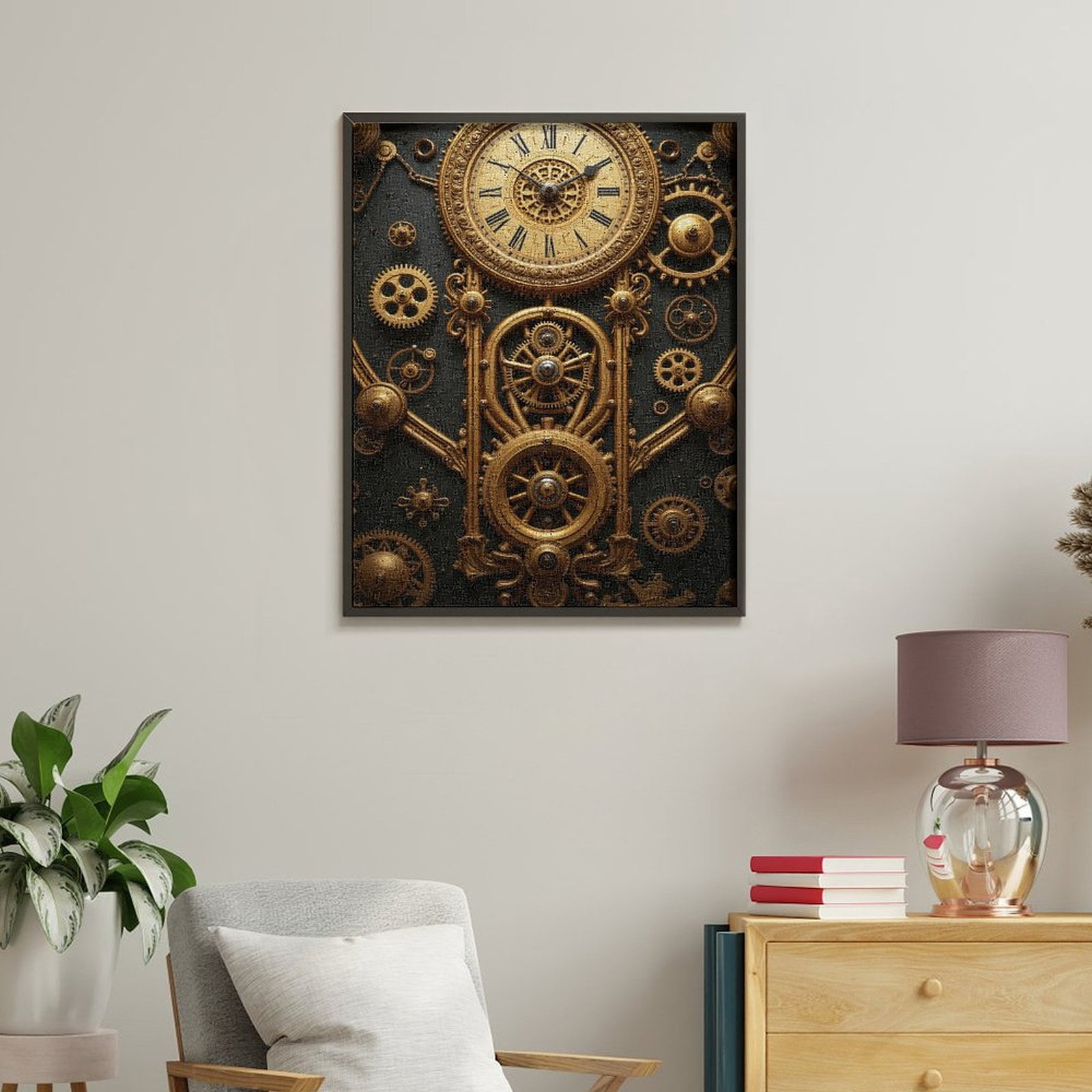Paint By Numbers Kit for Adults Beginner - DIY Clockwork Gears Steampunk Design Canvas Painting Kits for Adults, Frameless Paint By Number for Adults for Home Wall Decor 16x20 Inch