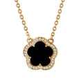 thumbnail image 2 of Collar con dije de trebol onix chapa de oro 18k, 2 of 5