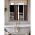 thumbnail image 4 of Brown Black 2 Panel Kitchen Curtains for Windows, Modern Abstract Art Farmhouse Striped Bathroom Privacy Curtain, Home Décor Window Treatment for Bedroom/Living Room 55"x45", 4 of 6