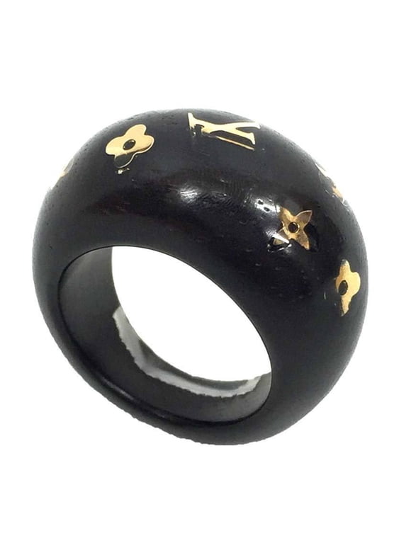 Pre-Owned Louis Vuitton Berg Sylvania Ring M65934, Wood Ring, Size M, Brown, 13 (Good)