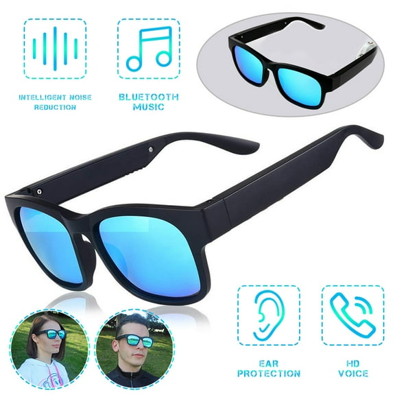 POINTERTECK Polarized Smart Bluetooth Stereo Speaker Sunglasses Glasses Headphones Blue