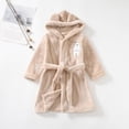 thumbnail image 4 of SYNPOS Kids Toddler Girls Boys Fleece Bathrobe Hooded Bath Robe Pajamas Jumpsuit Sleepwear Night-Robe, 4 of 6