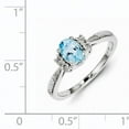 thumbnail image 3 of Primal Silver Sterling Silver Rhodium Diamond and Light Blue Topaz Ring, 3 of 6