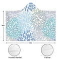 thumbnail image 3 of Wearable Blanket,Blue Floral Leaf Pattern Hooded Wearable Flannel Blanket for Adults & Teens,Winter Poncho Shawl Wrap Cape Cozy Anti-Pill,60"x80", 3 of 5