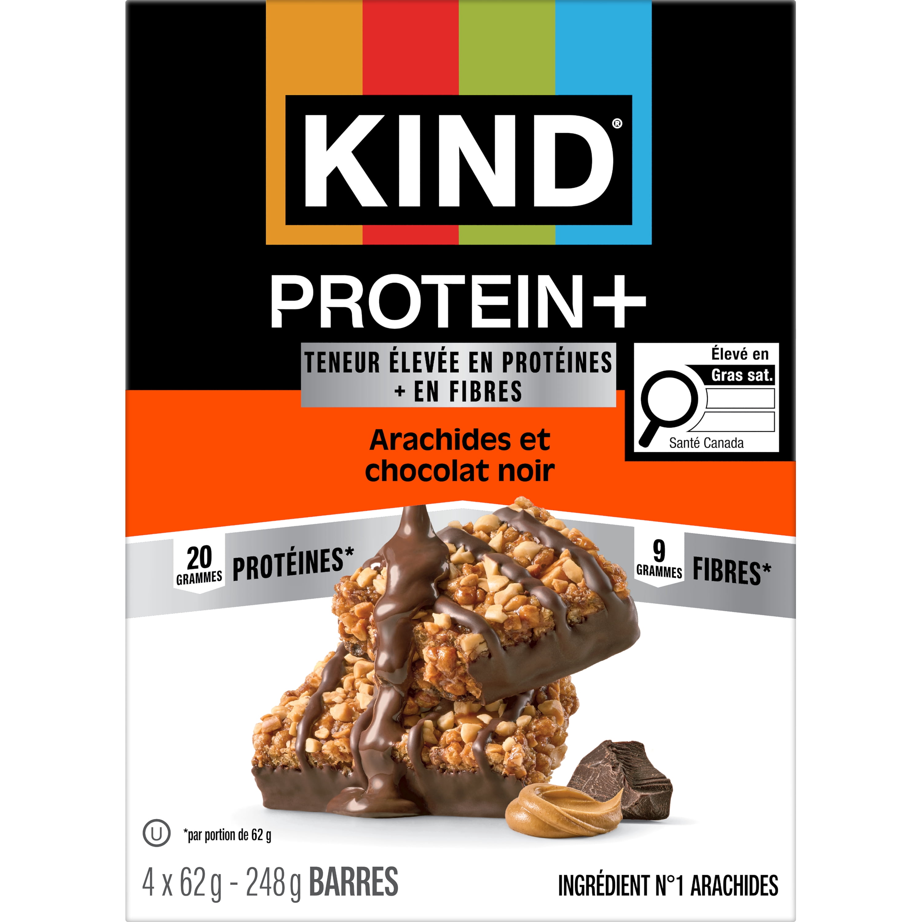 KIND PROTEIN+ Arachides et Chocolat Noir, 62g, 4 unit