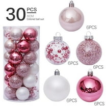 Dvkptbk Handmade Christmas Ball Baubles Party Tree Decorations Hanging Ornament, PE Pink, 30 Count