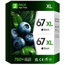 67 Ink Cartridge Compatible for HP 67 Black Ink for HP Deskjet 2700 2700e 2752 2752e 2755 2755e Envy 6000 6055 6055e 6058 Envy Pro 6455 6458 Printer (2-Pack)