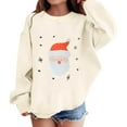 thumbnail image 3 of XIYNBAOK Funny Christmas T Shirt Long Sleeve Christmas Shirts Christmas Hawaiian Shirts Tops Clean Girl Clothes Boy Clothes Size 6 Teenager Clothes, Beige 11-12 Years, 3 of 6