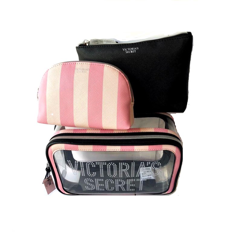 Victoria Secret Large capacity waterproof transparent three-piece cosmetic  bag travel wash bag