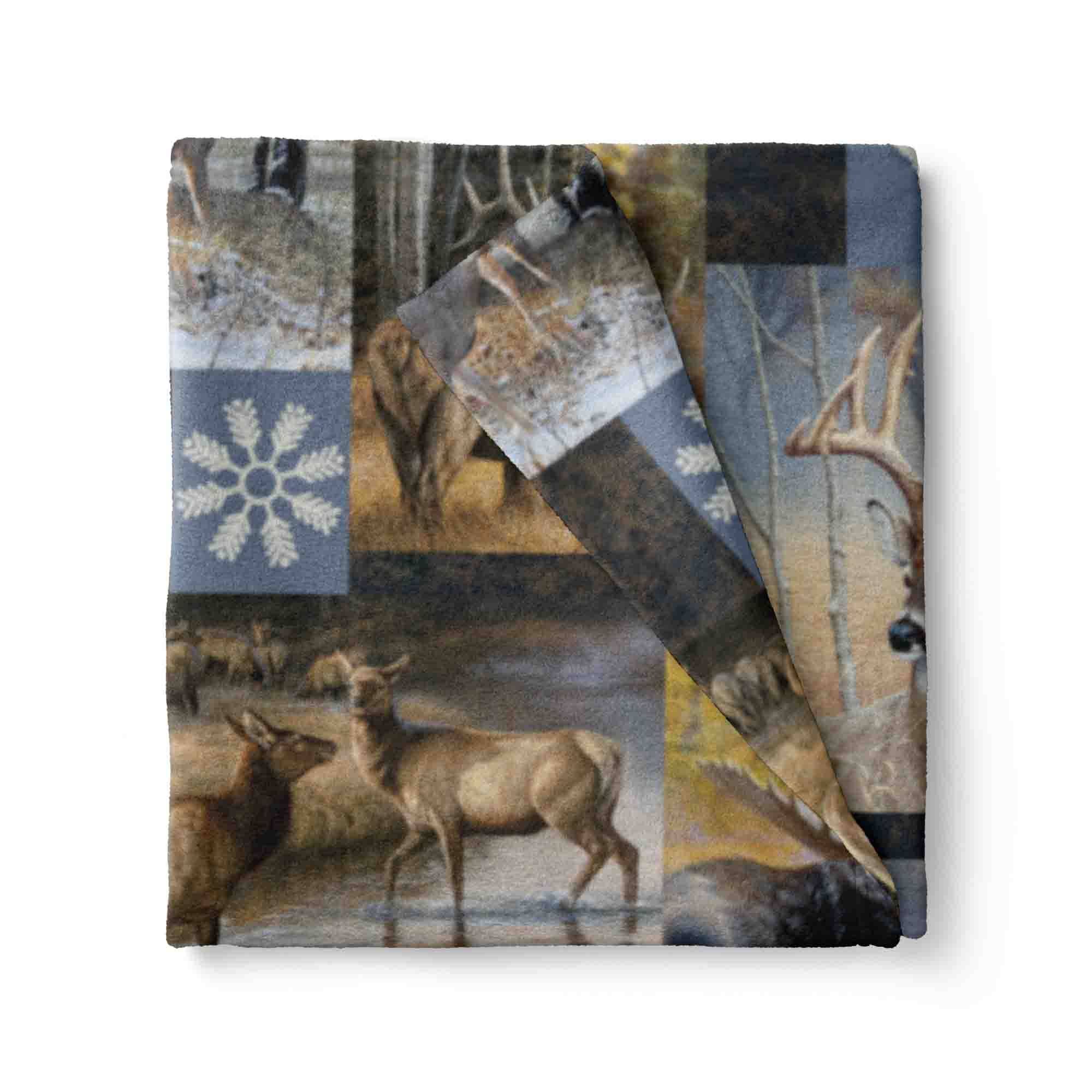 Mainstays 58" 100% Polyester Lux Anti-pill Fleece Deer Elk Sewing & Craft Fabric by the Yard, Brown