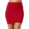 thumbnail image 2 of YMNXA Womens Skirt High Waist Solid Color Pencil Skirt Slim Fit Stretch Mini Skirt For Casual Wear And Party Rd1 Xxxxl, 2 of 5