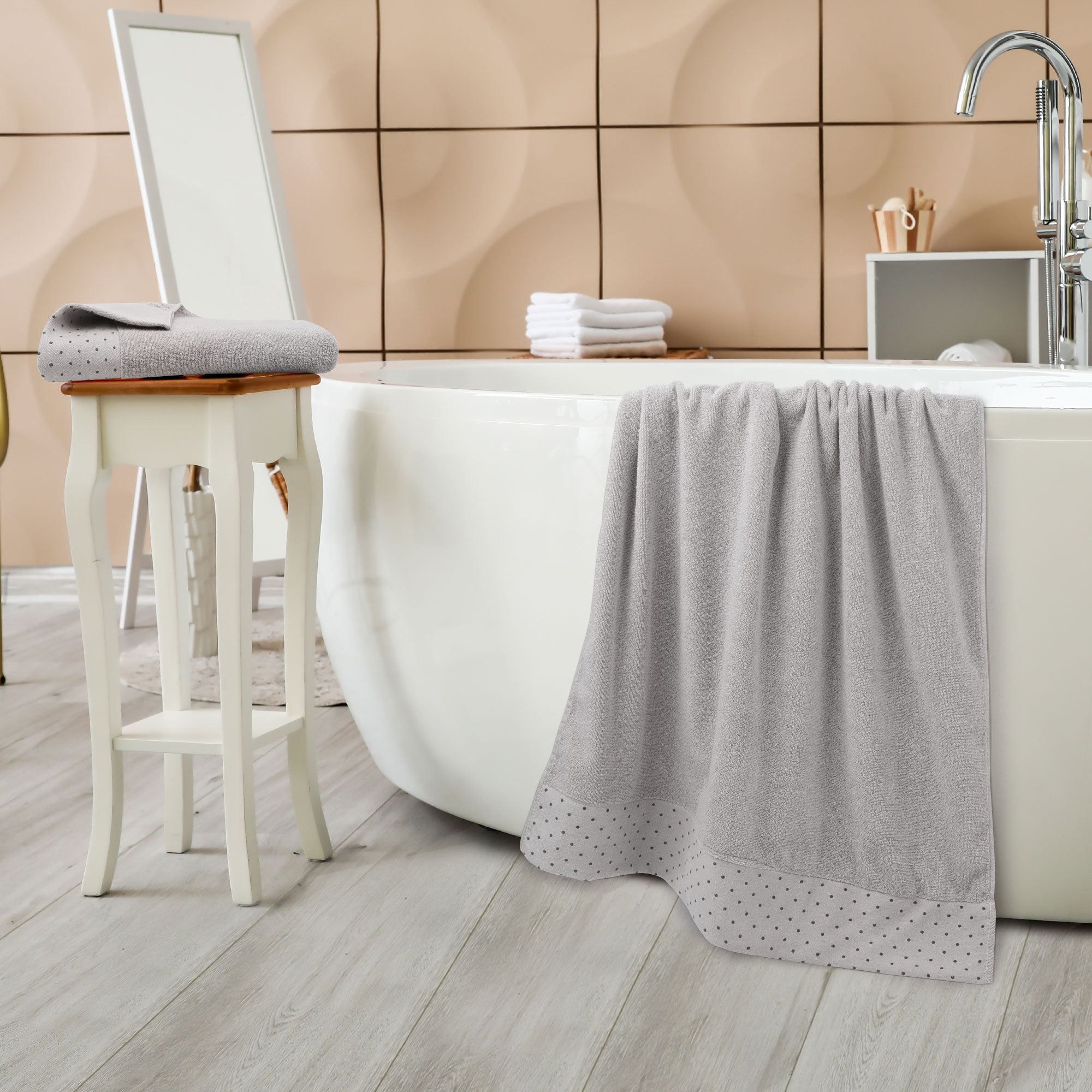Unique Bargains Hand Towel Set 27" x 54" Soft 100% Combed Cotton 600 GSM Luxury Towels 2 Bone
