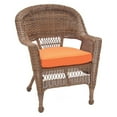 thumbnail image 5 of Jeco Honey Wicker Chair With Orange Cushion- Set of 4, 5 of 9