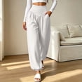 thumbnail image 2 of yeiolnoer Yoga Pants for Women Loose Fit Wide Leg Trousers Stretchy High Waisted Pants for Athletic Workout(White,X-Large), 2 of 7