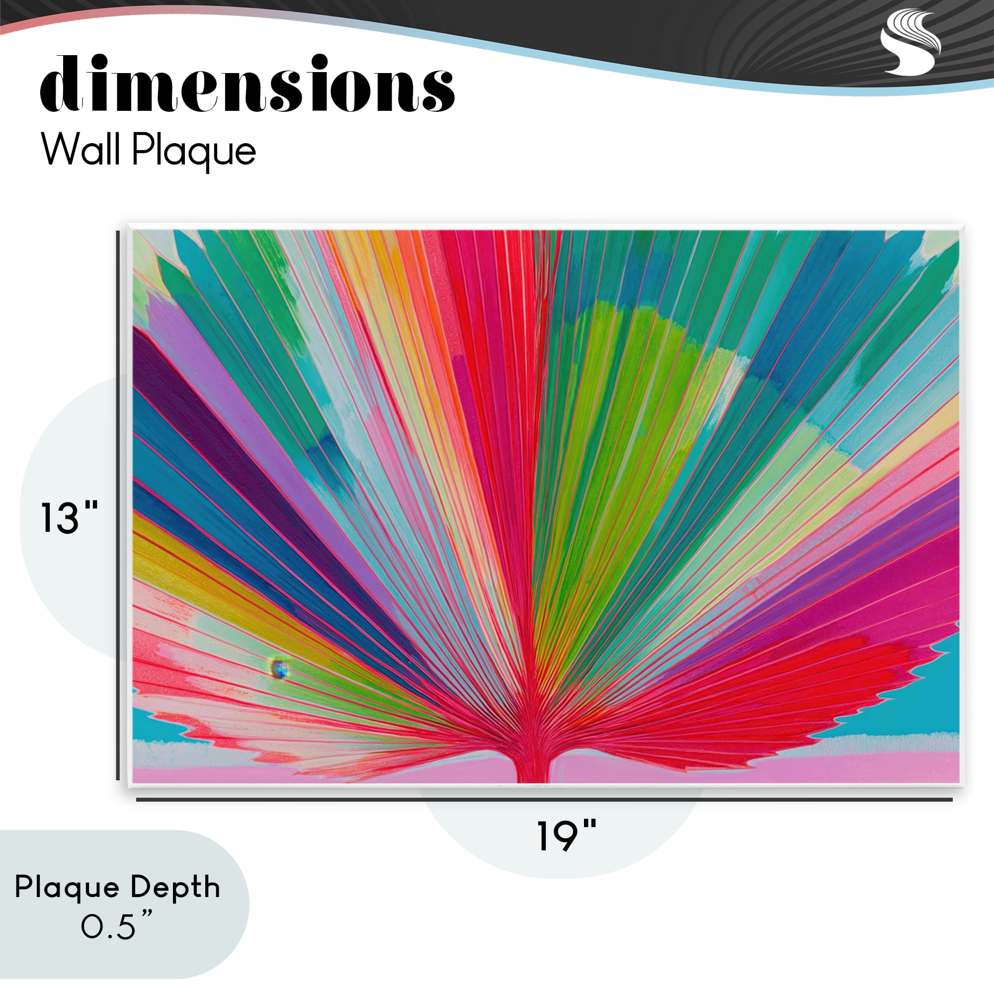 Stupell Industries Palm Fan In Spectrum Wall Plaque Art, design by Chromatic Storm Studio