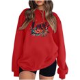 thumbnail image 2 of YOIAVAIOY Womens Love Heart Sweatshirt Valentine's Day Drawstring Sweatshirts Long Sleeve Crew Neck Lovely Relaxed Pullover Tops Red S, 2 of 5