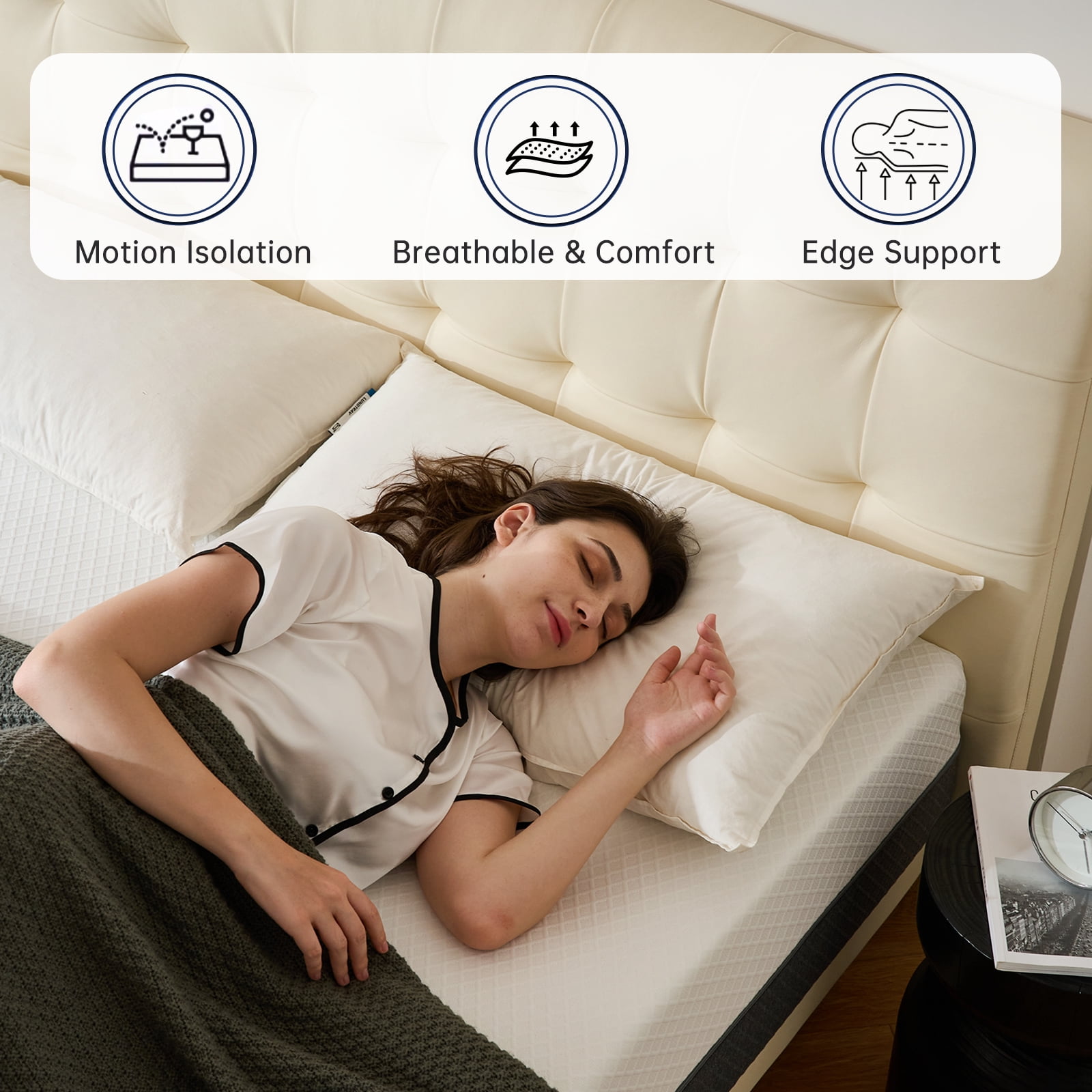 Babyqueen King Mattress Gel Memory Foam Mattress 10 inch, Medium Firm Support & Breathable Cooling, Mattress in a Box