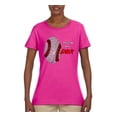 thumbnail image 2 of Wild Bobby, Baseball Fingerprint It's In My DNA, Sports, Women Graphic Tee, Fuschia, Large, 2 of 5