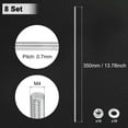 thumbnail image 3 of Uxcell 8-Pack Fully Threaded Rod, M4x350mm 304 Stainless Steel Right Hand Thread Bar Studs with Hex Nuts and Washers, 3 of 7