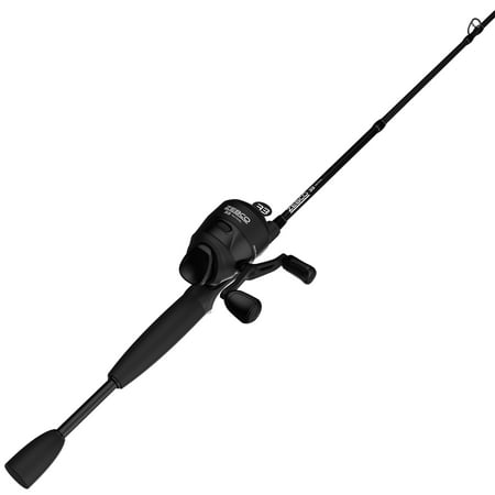 Zebco 33 Tactical Spincast Reel and Fishing Rod Combo 6-Foot 2-Piece Fishing Pole Size 30 Reel Black
