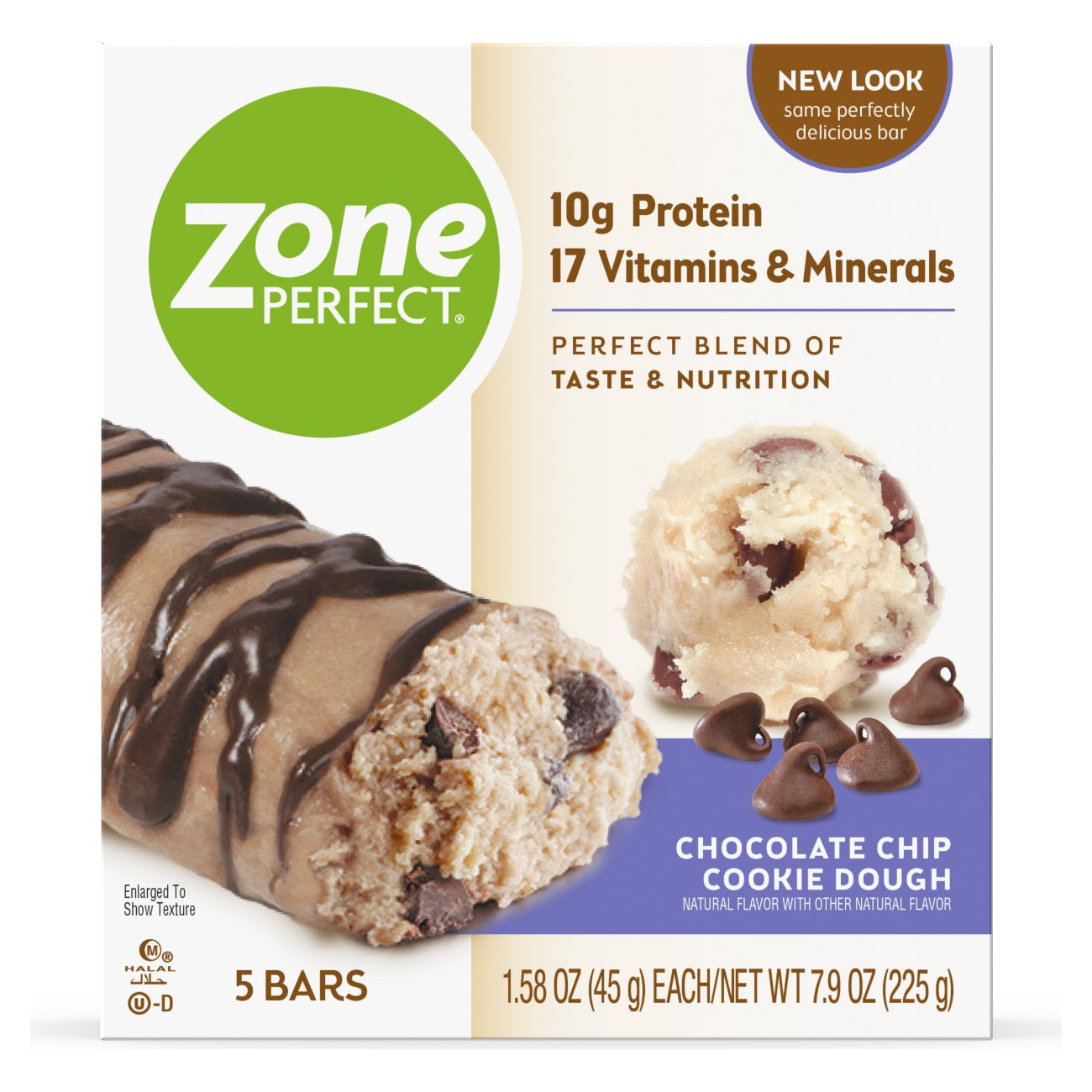 ZonePerfect Protein Bars, Chocolate Chip Cookie Dough, 10g of Protein 