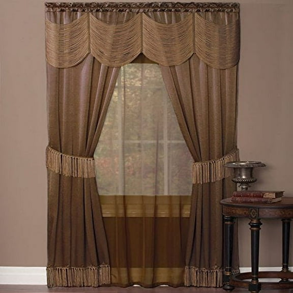 Achim Home Furnishings Ombre Window Panel, 50 84-Inch, Burgundy, 56" x 84", Taupe