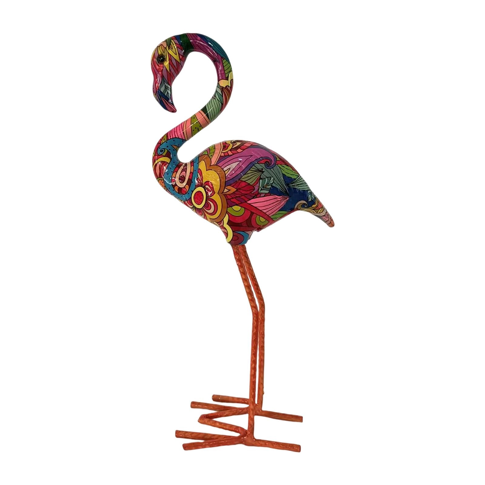 FashionCha Flamingo Garden Statue Birds Sculptures Indoor Outdoor Lawn Home Ornaments Resin Style B