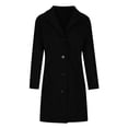 thumbnail image 4 of Hfyihgf Wool Blend Peacoats for Women Notched Lapel Single Breasted Trench Coat Long Sleeves Winter Overcoat z1-Black S, 4 of 6