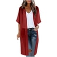 thumbnail image 2 of Women's Swimsuit Coverups Lightweight Open Front Knit Cover-Up with Loose and Breathable Fabric Chiffon Cardigans, 2 of 9