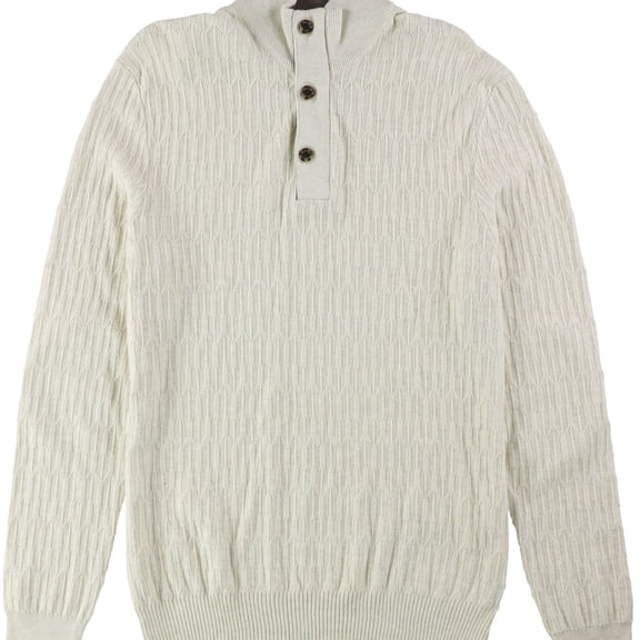 Tasso Elba Mens 3 Button Pullover Sweater, Off-White, XX-Large